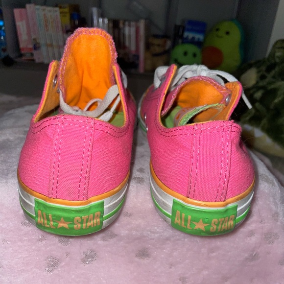 Vintage Converse low tops neon tricolor double tongue from 2007. - Picture 8 of 10